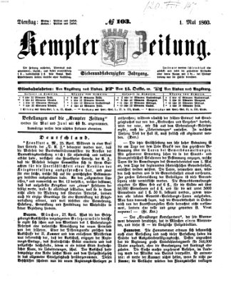 Kemptner Zeitung Dienstag 1. Mai 1860