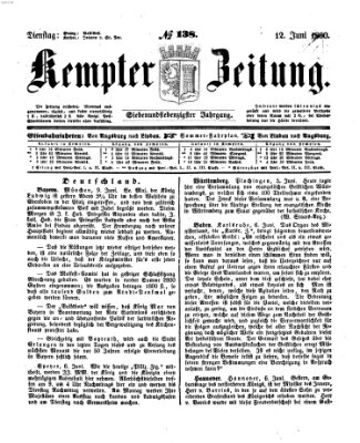 Kemptner Zeitung Dienstag 12. Juni 1860