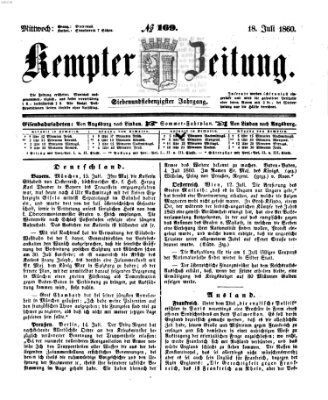 Kemptner Zeitung Mittwoch 18. Juli 1860