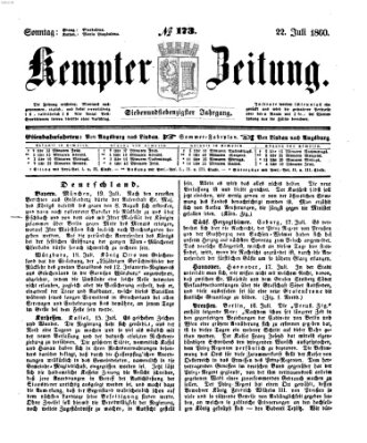 Kemptner Zeitung Sonntag 22. Juli 1860