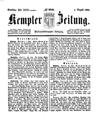 Kemptner Zeitung Samstag 4. August 1860