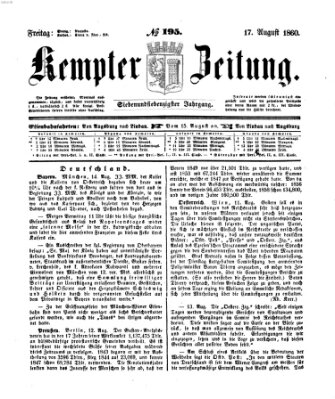 Kemptner Zeitung Freitag 17. August 1860