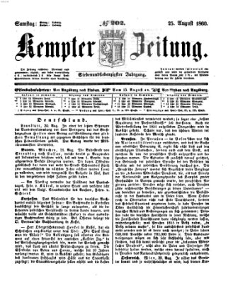 Kemptner Zeitung Samstag 25. August 1860