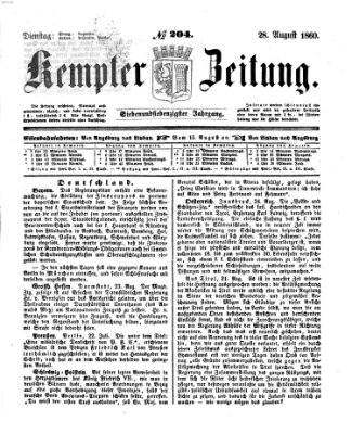 Kemptner Zeitung Dienstag 28. August 1860