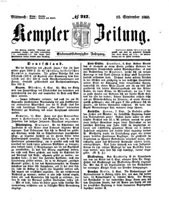 Kemptner Zeitung Mittwoch 12. September 1860