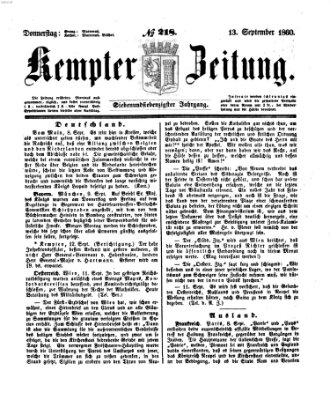 Kemptner Zeitung Donnerstag 13. September 1860