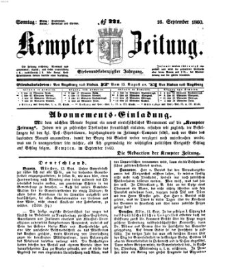 Kemptner Zeitung Sonntag 16. September 1860