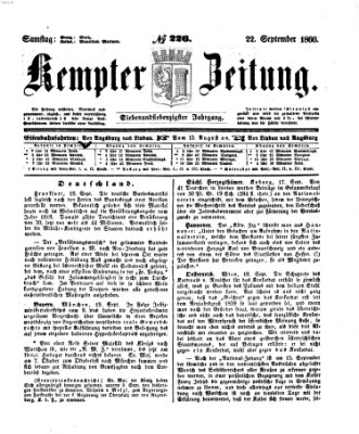 Kemptner Zeitung Samstag 22. September 1860