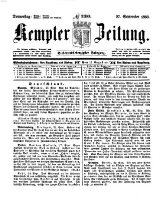 Kemptner Zeitung Donnerstag 27. September 1860