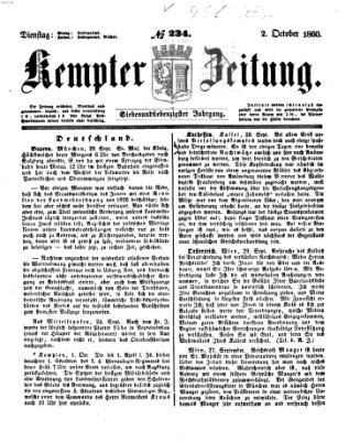 Kemptner Zeitung Dienstag 2. Oktober 1860