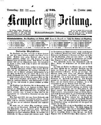 Kemptner Zeitung Donnerstag 18. Oktober 1860