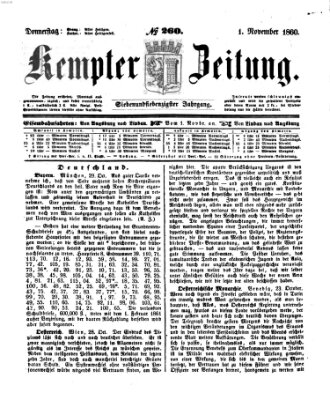 Kemptner Zeitung Donnerstag 1. November 1860