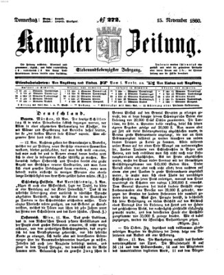 Kemptner Zeitung Donnerstag 15. November 1860