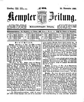 Kemptner Zeitung Dienstag 20. November 1860