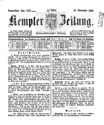 Kemptner Zeitung Donnerstag 22. November 1860