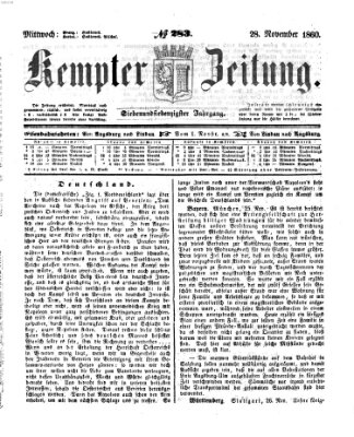 Kemptner Zeitung Mittwoch 28. November 1860