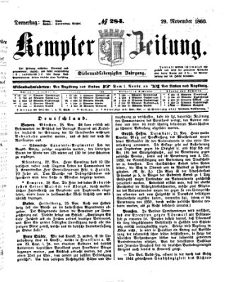 Kemptner Zeitung Donnerstag 29. November 1860