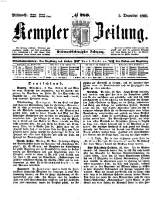 Kemptner Zeitung Mittwoch 5. Dezember 1860