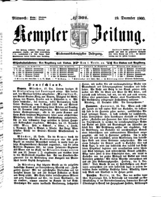 Kemptner Zeitung Mittwoch 19. Dezember 1860