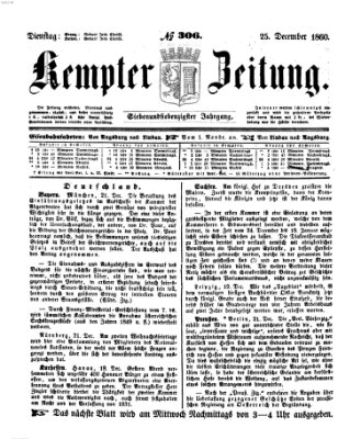 Kemptner Zeitung Dienstag 25. Dezember 1860