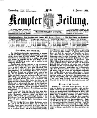 Kemptner Zeitung Donnerstag 3. Januar 1861