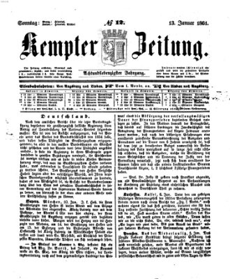 Kemptner Zeitung Sonntag 13. Januar 1861