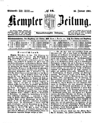 Kemptner Zeitung Mittwoch 16. Januar 1861