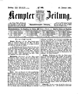 Kemptner Zeitung Freitag 18. Januar 1861