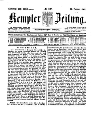 Kemptner Zeitung Dienstag 22. Januar 1861