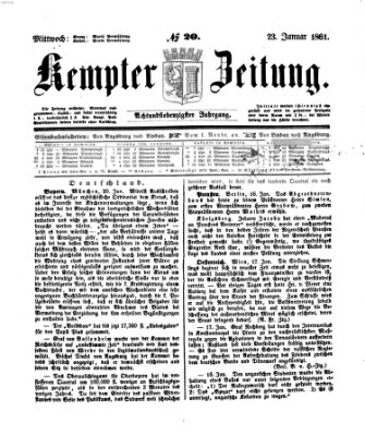 Kemptner Zeitung Mittwoch 23. Januar 1861