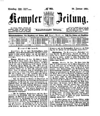 Kemptner Zeitung Dienstag 29. Januar 1861