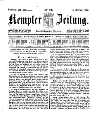 Kemptner Zeitung Dienstag 5. Februar 1861