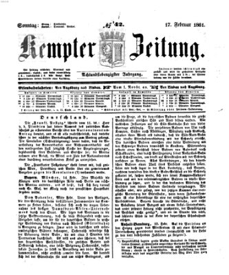 Kemptner Zeitung Sonntag 17. Februar 1861