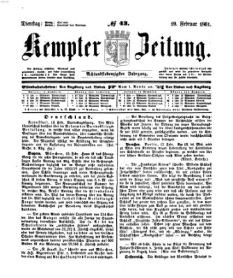 Kemptner Zeitung Dienstag 19. Februar 1861