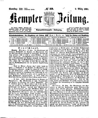 Kemptner Zeitung Samstag 2. März 1861