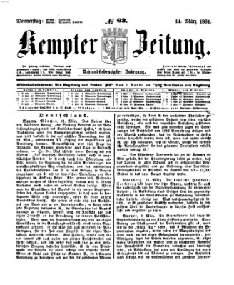 Kemptner Zeitung Donnerstag 14. März 1861