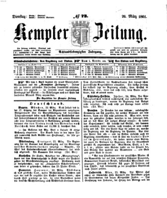 Kemptner Zeitung Dienstag 26. März 1861