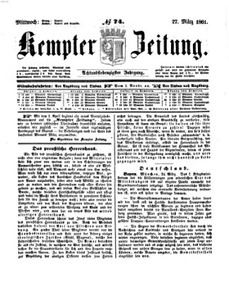 Kemptner Zeitung Mittwoch 27. März 1861