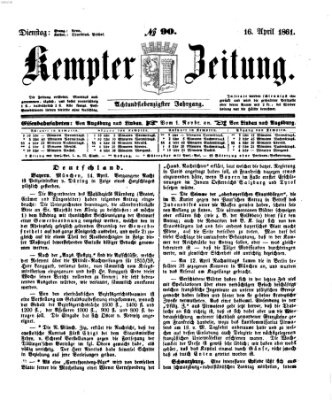 Kemptner Zeitung Dienstag 16. April 1861