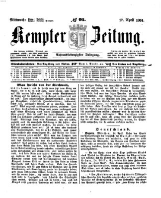 Kemptner Zeitung Mittwoch 17. April 1861