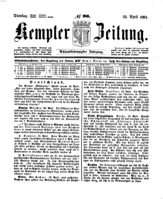 Kemptner Zeitung Dienstag 23. April 1861