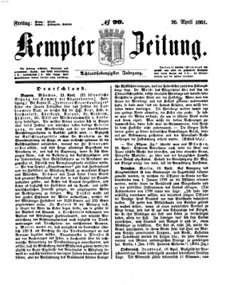 Kemptner Zeitung Freitag 26. April 1861