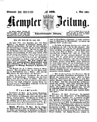 Kemptner Zeitung Mittwoch 1. Mai 1861