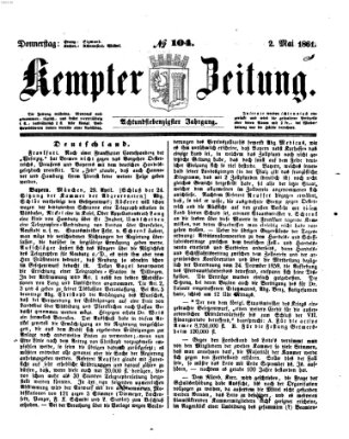 Kemptner Zeitung Donnerstag 2. Mai 1861