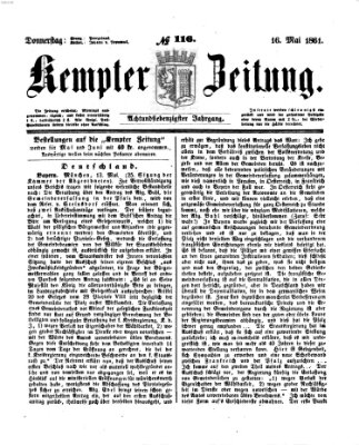 Kemptner Zeitung Donnerstag 16. Mai 1861