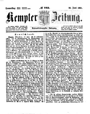 Kemptner Zeitung Donnerstag 20. Juni 1861