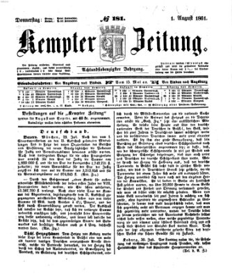 Kemptner Zeitung Donnerstag 1. August 1861