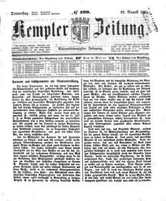 Kemptner Zeitung Donnerstag 22. August 1861