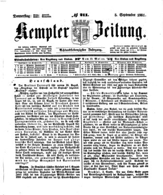 Kemptner Zeitung Donnerstag 5. September 1861