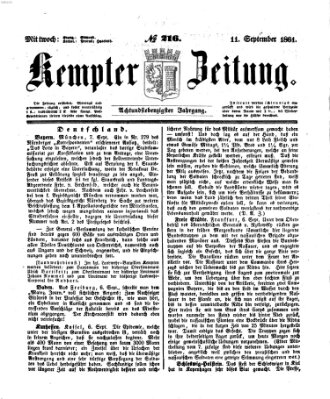 Kemptner Zeitung Mittwoch 11. September 1861